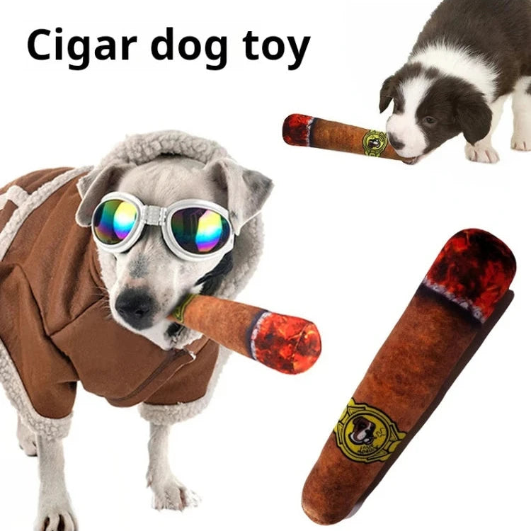 Cigar Plush Interactive Sound Dog Toy